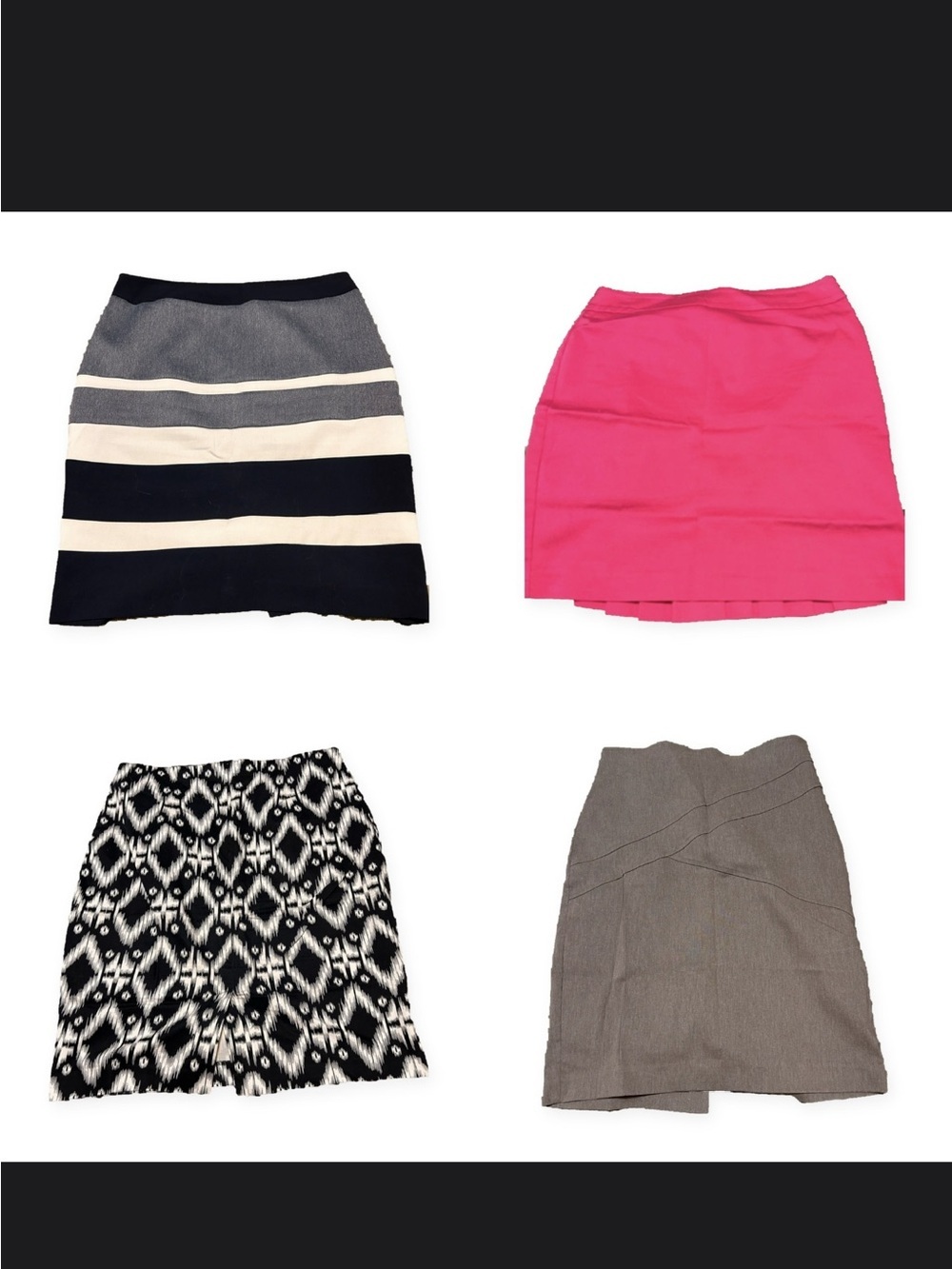 Pencil Skirt Bundle of 4, Size 8 - Cleo Stripe, Ricki's Ikat, Pink & Brown